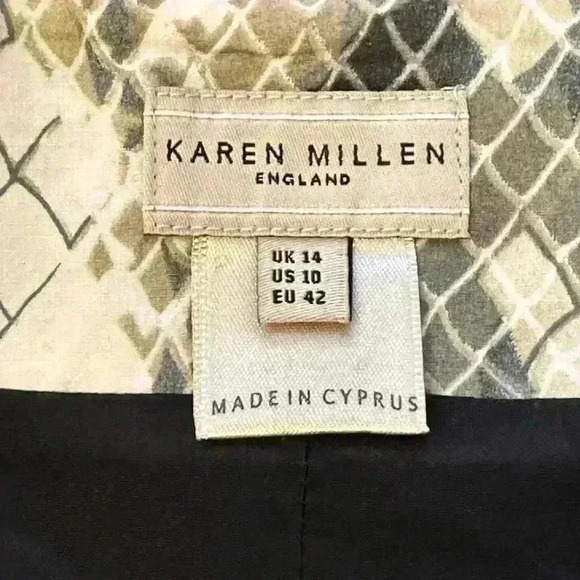 Karen Millen Snake Print Knee Length Straight Pencil Skirt Size 10 - Picture 5 of 8